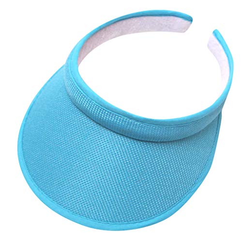 Unisex Visor Schirmmütze Sonnenvisor Sonnenschutz Sonnenhut Strandvisor Herren Damenvisor Baseball Kappe Visor Cap Baseball Golf Cap Sonnenblenden Sommerhut mit großer Krempe (Blau, One Size) von TIMIYUYU