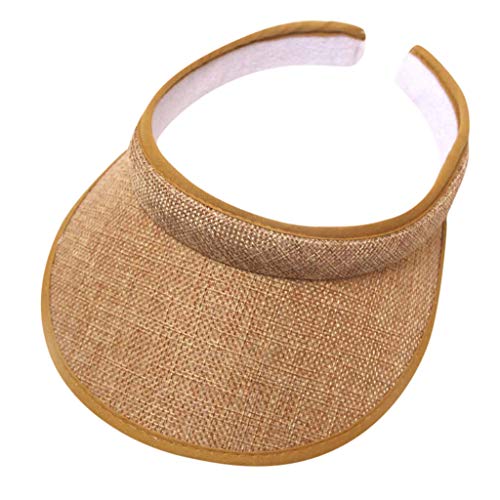 Unisex Visor Schirmmütze Sonnenvisor Sonnenschutz Sonnenhut Strandvisor Herren Damenvisor Baseball Kappe Visor Cap Baseball Golf Cap Sonnenblenden Sommerhut mit großer Krempe (Dunkles Khaki, One Size) von TIMIYUYU