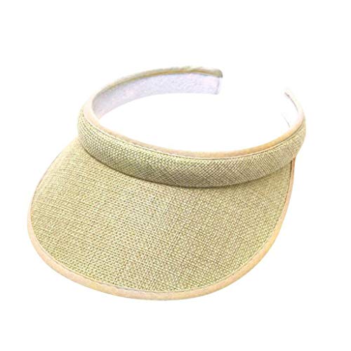 Unisex Visor Schirmmütze Sonnenvisor Sonnenschutz Sonnenhut Strandvisor Herren Damenvisor Baseball Kappe Visor Cap Baseball Golf Cap Sonnenblenden Sommerhut mit großer Krempe (Helles Khaki, One Size) von TIMIYUYU