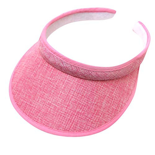 Unisex Visor Schirmmütze Sonnenvisor Sonnenschutz Sonnenhut Strandvisor Herren Damenvisor Baseball Kappe Visor Cap Baseball Golf Cap Sonnenblenden Sommerhut mit großer Krempe (Rosa, One Size) von TIMIYUYU