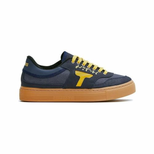 TIMPERS® Männer/Frauenschuhe Trend Mitternacht, Marine/Gelbblau -Sneaker, Bio -Baumwollmaterial, Gummi -Sohle, Inner Bambusfutter, 80er Jahre, Licht und originales Design, (Größe 37) von TIMPERS