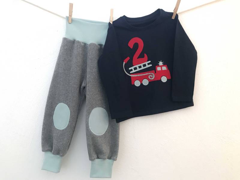 Babyset Feuerwehr Langarmshirt + Hose Bio-Baumwollfleece Babyset Feuerwehr Langarmshirt + Hose Bio-Baumwollfleece von TIMSKids