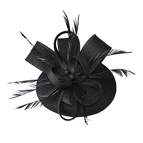 Frauen Feder Haarbänder Charmante Baskenmütze Hübsche Blumen Haarspangen Elegantes Haar Accessoires Vintage Stirnbänder Bräute Haarschmuck für Kirchen, Teepartys, Hochzeiten, Konzerte von TINAYAUE