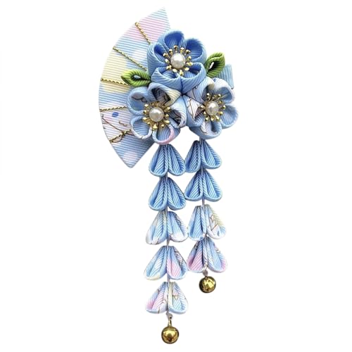 Frauen Japanische Haarspangen Mädchen Hübsche Kimono Hairclips Japanische Fransen Haarschmuck Kimono Geisha Haargummi Blume Haarspange Exquisite Braut Haar Accessoires von TINAYAUE