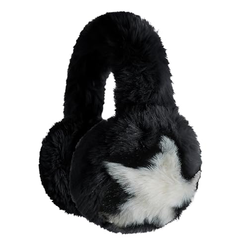 TINAYAUE Frauen Warme Ohrenwärmer Mädchen Verstellbar Plüsch Ohrenschützer Winterliche winddichte Ohrenwärmer Niedliche Stern-Ohrschützer faltbare Ski Ohrenschützer für Outdoor-Sportarten von TINAYAUE