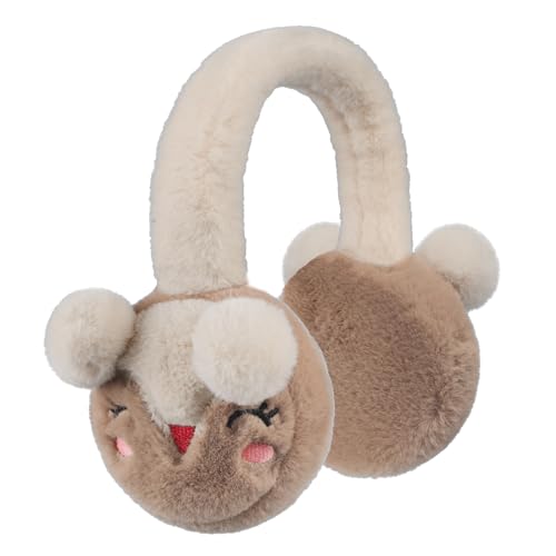 TINAYAUE Kinder Winter Warme Ohrschützer Niedlicher Fuchs Plüsch Ohrenwärmer Verstellbare Cartoon Tier Ohrmuscheln Jungen Mädchen Winddicht Ohrenschützer Weiche Ohrkappen für Outdoor-Aktivitäten von TINAYAUE