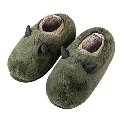 TINAYAUE Unisex Winter Warme Baumwollpantoffeln Niedliches Kuhhorn Baumwollschuhe Weiche Plüsch Hausschuhe rutschfeste Kuschelig Slippers Verdickte Tierhausschuhe Flauschig Pantoffeln für Haus, Büro von TINAYAUE