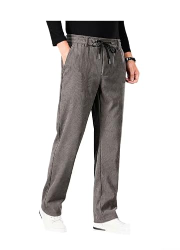 Herren Hose Dicke Fleece Thermohose Outdoor Winter Warme Freizeithose Jogger Sport(Khaki,L) von TINBOSE