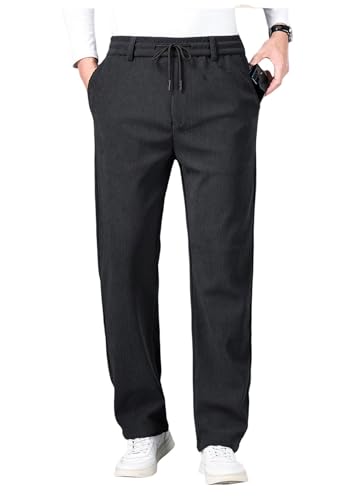 Herren Hose Dicke Fleece Thermohose Outdoor Winter Warme Freizeithose Jogger Sport(Schwarz,3XL) von TINBOSE