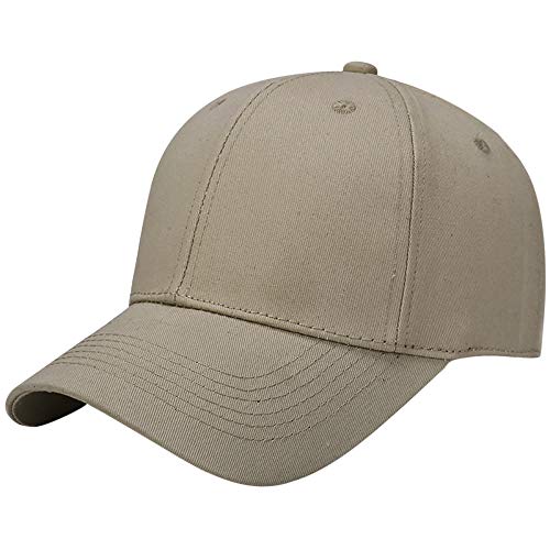 TINDIN Baseballkappe für Herren und Damen, Baseball Cap Basecap, Unisex Baseball Kappe Sonnenmütze, Waschbar Kappe Baumwolle Mütze, Sport Cap Baseball-Mütze für Sport Wandern Ausflug, Khaki von TINDIN