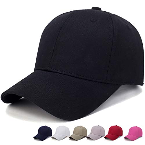 TINDIN Baseballkappe für Herren und Damen, Baseball Cap Basecap, Unisex Baseball Kappe Sonnenmütze, Waschbar Kappe Baumwolle Mütze, Sport Cap Baseball-Mütze für Sport Wandern Ausflug, Schwarz von TINDIN