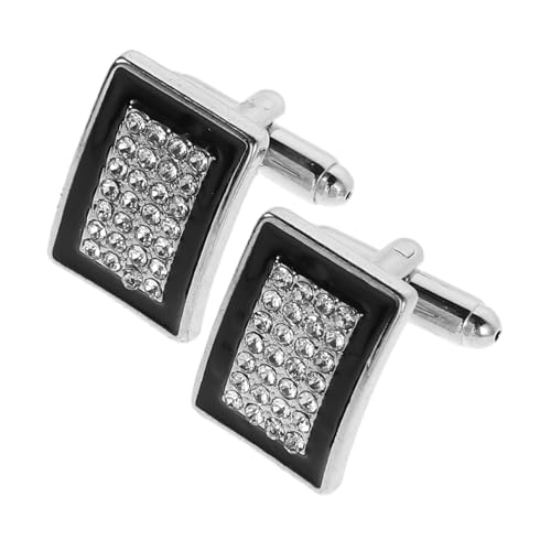 TINEASUR Manschettenknöpfe Für Herren Mit Glitzer Ärmelmanschettenknöpfe Für Smoking Hochzeit Business Tropföl Strassstein Einlage Für Französische Hemd Manschetten von TINEASUR