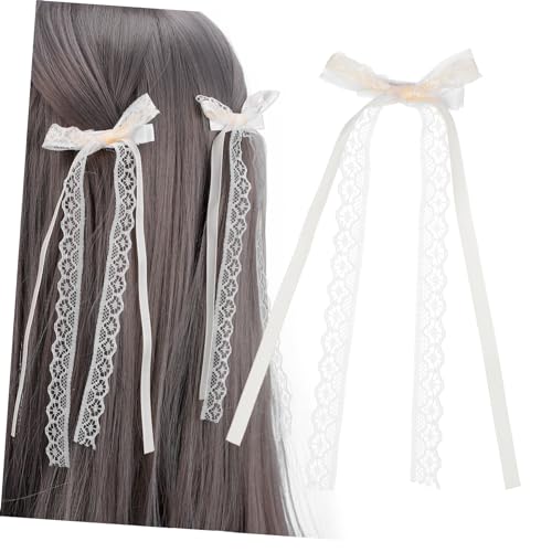 TINEASUR 2stücke Spitzen Haarschleifen Haarschleifenclip Spitzenschleifen Schleifen Für Mädchen Haarsmuck Für Teenager-mädchen Haarspangen Für Frauen Und von TINEASUR