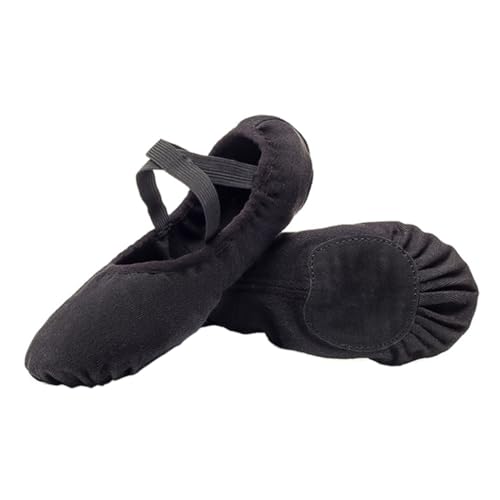 TINEASUR 1 Paar Damen Yoga-Schuhe Balletttanzschuhe Tanzübungsschuhe Ballerinas Nicht binden Gymnastikschuhe geburtstagsmitgebsl balettschuhe Ballettschuh Erwachsene yogaschuhe Leder Black von TINEASUR