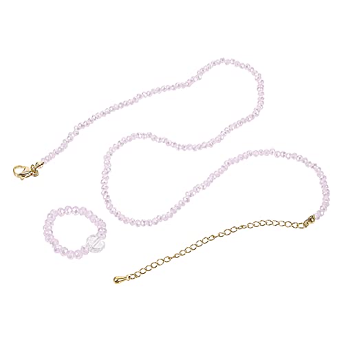 TINEASUR Trendige Perlenkette und Ring Satz für Damen Bunte Halskette mit Elegantem Design Leichtes Material für Partys und Alltag von TINEASUR