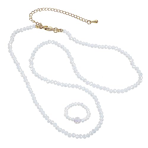 TINEASUR Perlenkette Für Damen Und Perlenringe Perlen Halskette Und Finger Ring Schmuck Perlenschmuck Für Frauen Und Mädchen von TINEASUR