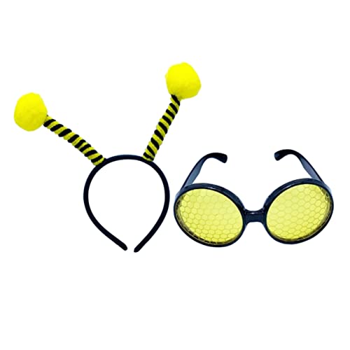TINEASUR 1 Set Bienen Brille Und Haarreif Halloween Kostü Zubehör Gelbes Bienen Stirnband Mit Brille Für Perfekte Verkleidung Für Karneval Und Partys von TINEASUR