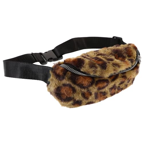 TINEASUR 1stück Mädchen Leopard Muster Plüsch Brusttasche Und Kratzfest Umhängetasche Für Junge Mädchen Praktische Mini-Waist-Bag Zufälliger Farbe Für Alltag von TINEASUR