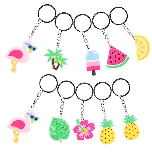 TINEASUR 10stücke Dekorativer Schlüsselanhänger Hawaii-Stil Anhänger Schlüsselanhänger-Dekorationen Zum Aufhängen Rucksack-anhänger Sommerelemente Zum von TINEASUR