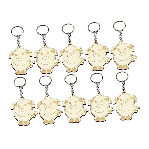 TINEASUR 10 Teiliges Set Aus Holz Kleine Tiere Schlüsselanhänger Cartoon Schlüsselanhänger Taschen Schlüsselanhänger Tiere Schlüsselanhänger Schlüsselanhänger Anhänger von TINEASUR