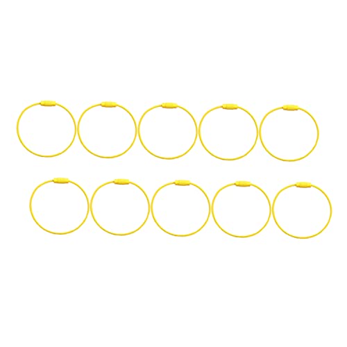 TINEASUR 10St Ring Schlüsselanhänger -Schlüsselanhänger Kabelanhänger Gepäckanhängerring Auto schlüssel Halter vielzweckleiter tatsächl Schlüsselbund Schlüsselkettenteile Yellow von TINEASUR