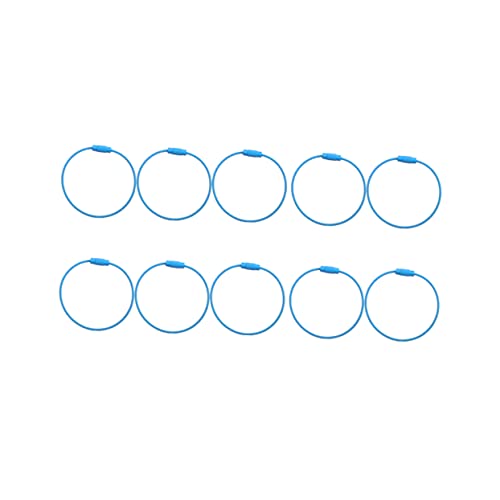 TINEASUR 10St Schlüsselanhänger pädiprotect sichschutz Stahlseil Key Chains schlusselketten Key fob Geteilte Schlüsselringe Drahtringe ID-Tag Schlüsselbund Schlüsselkettenteile Sky-Blue von TINEASUR