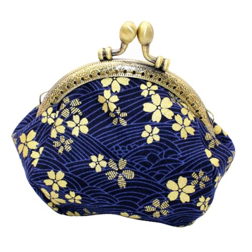 TINEASUR Geldbörse Im Japanischen Kirschblüten-Stil Vintage-blumentasche Vergoldung Wechselgeldbörse Für Die Reise von TINEASUR