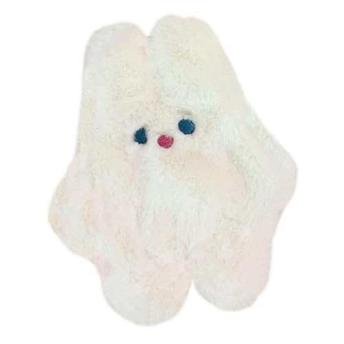 TINEASUR 1stück Niedlicher Plüsch-hase Geldbeutel Mit Reißverschluss Cartoon-münzgeldbörse Für Und Mädchen Kosmetik Und Geldtäschchen Weiß von TINEASUR