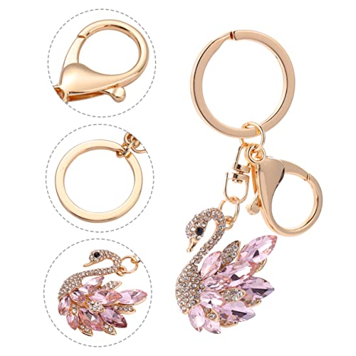 TINEASUR Eleganter Schwäne Schlüsselanhänger Mit Strass Schlüsselring Anhänger Für Taschen Auto-Dekoration Für Frauen Und Mädchen von TINEASUR