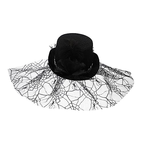 TINEASUR 1Stk Zauberer-Zylinder Mützen für Frauen Kostüm für Erwachsene Performance-Hut lustige Partyhüte Rand costume de halloween halloweenkostüme Frauenhut Partyzubehör Polyester Black von TINEASUR