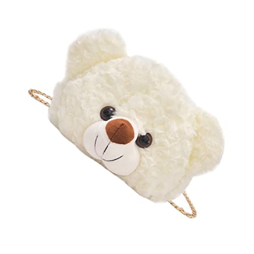 TINEASUR 1pc Frauen Plüsch Umhängetasche Fächer Bär Form Tasche für Mädchen Modische Bär Tasche von TINEASUR