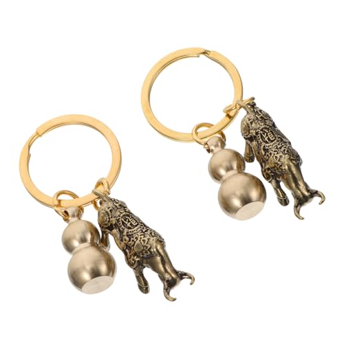 TINEASUR 1satz Zodiac Schlüsselanhänger Kupfer Mit Ochsen Und Flaschenkürbis-design Teiliges Perfektes Neujahrsgeschenk Und Für Jahr Ochsen von TINEASUR