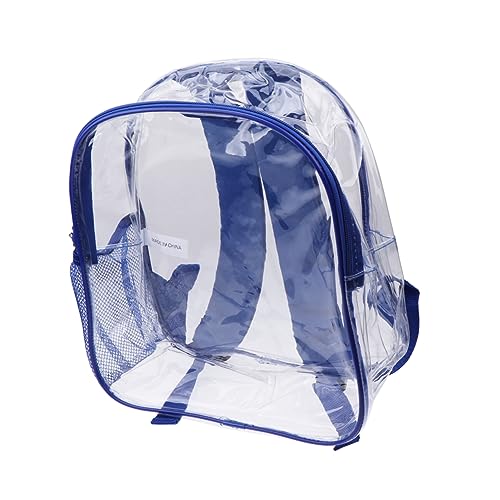 TINEASUR 1stück Transparenter PVC Schulrucksack Für Junge Mädchen Zipper Umhängetasche Mit Verstellbaren Trägern Perfekter Begleiter Für Schule Und Freizeit Blau von TINEASUR