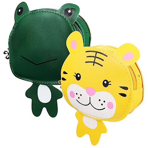 TINEASUR 2stücke Mädchen Umhängetaschen Cartoon Tiger Und Frosch Geldbörse Aus Pu Reißverschluss Für Kleinkinder Für Ausflüge Und Alltagstaschen von TINEASUR