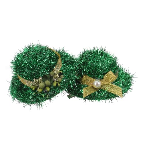 TINEASUR 2stücke Grüne Hut-haarspangen Für Patrick's Day Niedliche Haaraccessoires Mit Blumenbouquet Und Schleifen Für Partys Und Festivals Geeignet Für Frauen Und Mädchen von TINEASUR