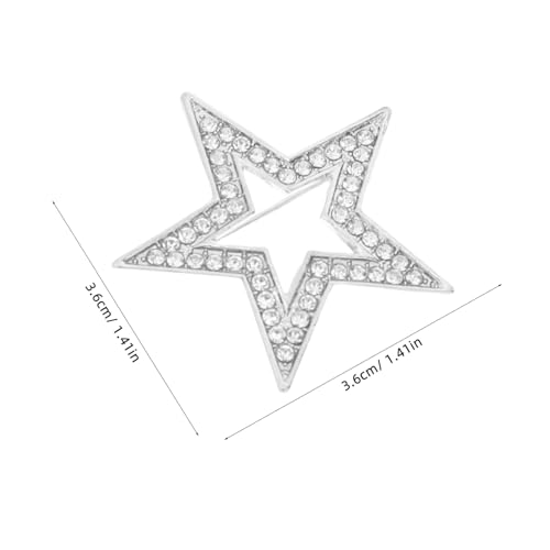 TINEASUR 2 Stück Broschen Fünfzackiger Stern aus Langlebiger Zinklegierung Vielseitige Anstecknadeln für Damen und Herren Modische Reverspins für Anzug Kleid Schal und Strickjacke von TINEASUR