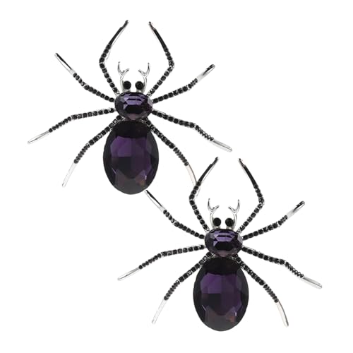 TINEASUR 2 Stück Halloween Spinnen Brosche Vintage Insekt Anstecknadel mit Strass Schmuck für Anzug Mantel Kleidung Tasche Rock Zubehör von TINEASUR