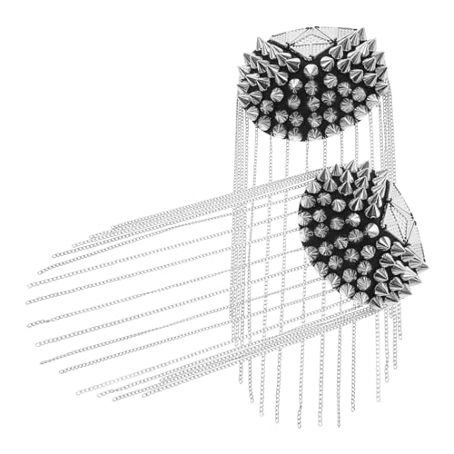 TINEASUR 2 Stück Retro Punk Stil Armband Schulter Epauletten Schmuck Epauletten Für Frauen Quaste Epauletten Dekorative Epauletten Anzug Epauletten Uniform Epauletten Quaste von TINEASUR