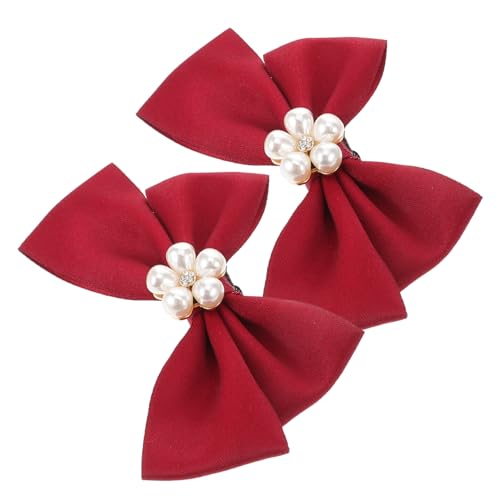 TINEASUR 2 Stück Schleifen Schuhclips mit Imitationsperlen für Hochzeits und Partydekoration Schuhaccessoires für Damen Vielseitig Einsetzbar für Pumps Ballerinas und Stiefel von TINEASUR