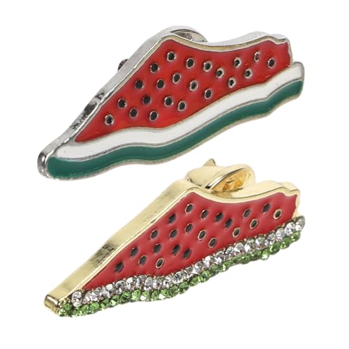 TINEASUR 2stücke Wassermelonen-emaille-anstecknadeln Fruchtform Brosche Mit Strass Cartoon-pin Für Hawaii-sommer Kragen Taschen Hüte Rucksäcke von TINEASUR