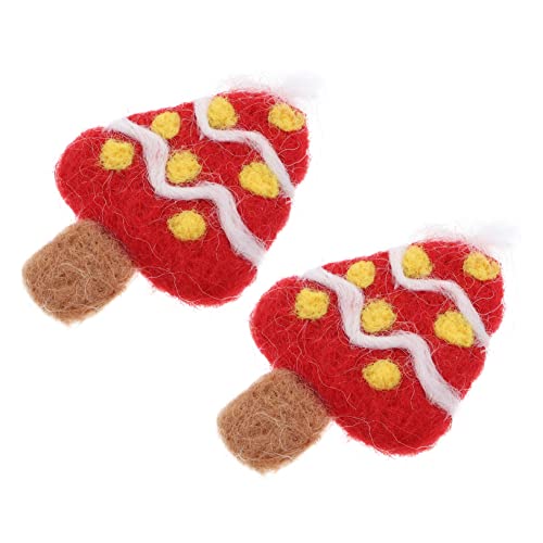 TINEASUR 2 Stücke Handgemachte Mini Weihnachtsbaum Ornamente Filz DIY Brosche Haarnadelvorräte von TINEASUR
