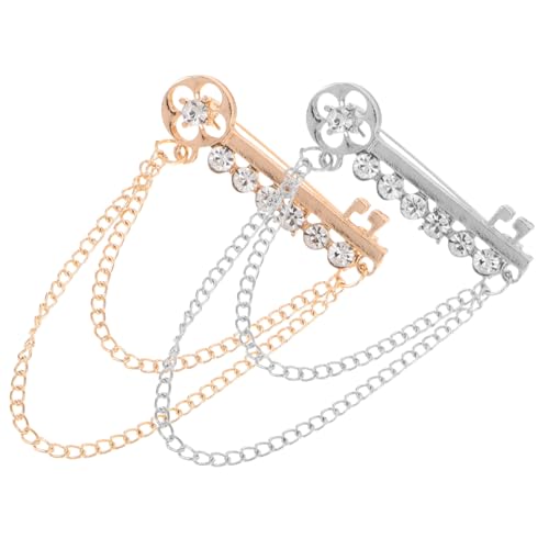 TINEASUR 2 Stücke Kreatives Design mit Glitzernden Strasssteinen Ketten Elegantes Accessoire für Anzüge für Hochzeiten Formelle Anlässe von TINEASUR