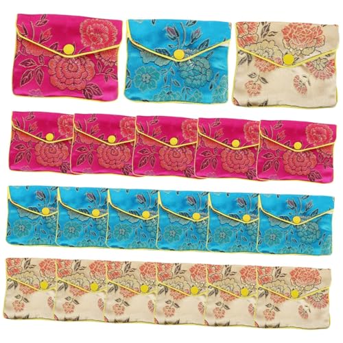 TINEASUR 20 Stück Vintage Schmuckbeutel Mit Stickerei Chinesischer Stil Reißverschluss Geschenkbeutel Für Hochzeiten Aufbewahrungstaschen Für Mädchen von TINEASUR