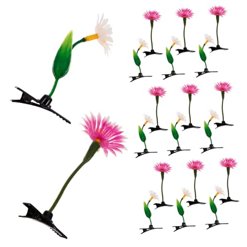 TINEASUR 20stücke Flower Haarspangen Für Mädchen Lustige Haarnadeln Mit Rosa Und Gelben Blumen Haaraccessoires Für Partys Und Cosplay von TINEASUR