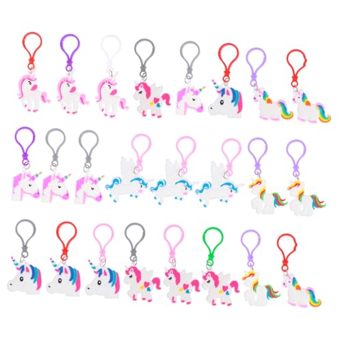 TINEASUR 24st Einhorn Schlüsselanhänger Taschenanhänger Einhorn-partyzubehör Lanyard-Haken Einhornparty Charme-schlüsselanhänger Hängende Verzierung Für Taschen Rucksackanhänger Kieselgel von TINEASUR