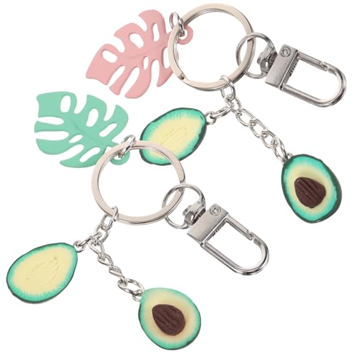 TINEASUR Schöner Avocado-schlüsselring 2 Stück Mini-schlüsselanhänger Robust Stark Für Jungen Und Mädchen Dekorative Anhängerkette von TINEASUR