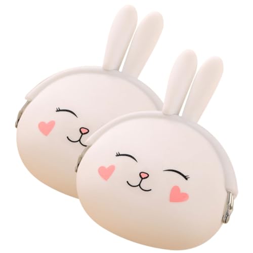 TINEASUR 2stücke Silikon-münzbeutel Kleine Geldbörse Cartoon-geldbörse Für Frauen Mädchen Dame Kaninchen-münzbeutel von TINEASUR