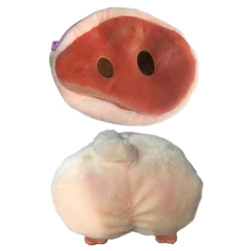 TINEASUR 2stücke Plüsch Pig Bag Lustige Cartoon Geldbörse Mit Reißverschluss Für Damen Und Mädchen Schweinenase Schweinepopo Geldbeutel Für Reise Und Alltag von TINEASUR