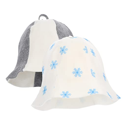 TINEASUR 2stücke Wiederverwendbarer Saunahut Hut Atmungsaktiver Filzhut Für Haushalt Saunaraum Badetuch Für Damen Duschhut von TINEASUR