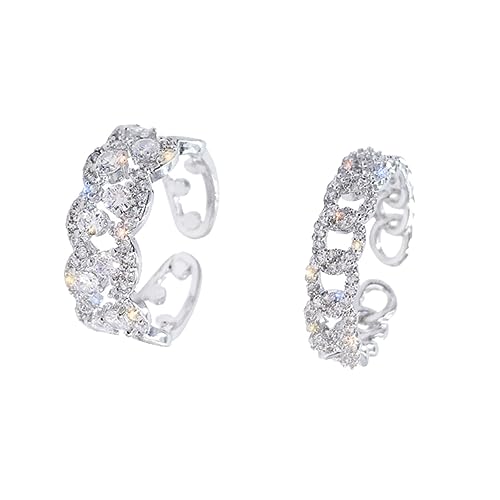 TINEASUR 2stücke Öffnungsfingerringe Für Frauen Dekorativer Ring Mit Strass Einfacher Finger Ring Für Alltägliche Dekoration Und Anlässe von TINEASUR